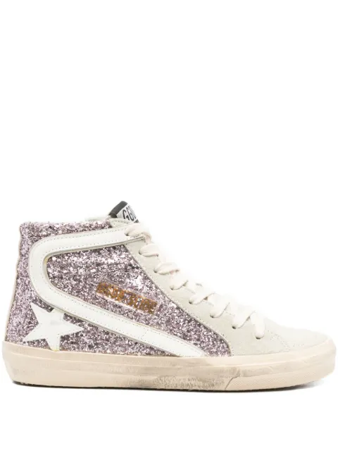 Golden Goose glitter-panel high-top sneakers Pink GWF0115F04526