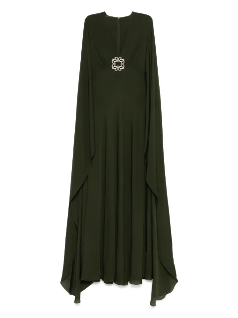 Elie Saab crystal-embellished silk gown Green D0668NS25SI001