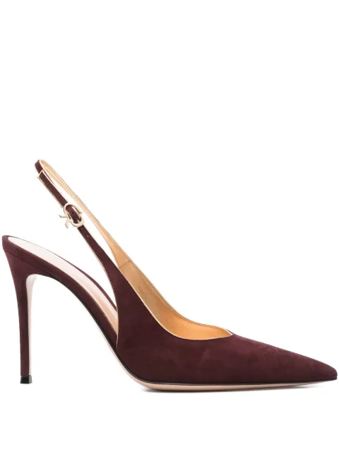 Gianvito Rossi 95mm Sling suede pumps Brown G9553295RICXCK