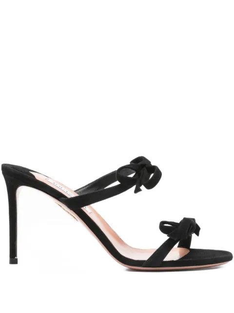 Aquazzura 100mm Soave bow-embellished stiletto sandals Black SVEMIDS0SUE000