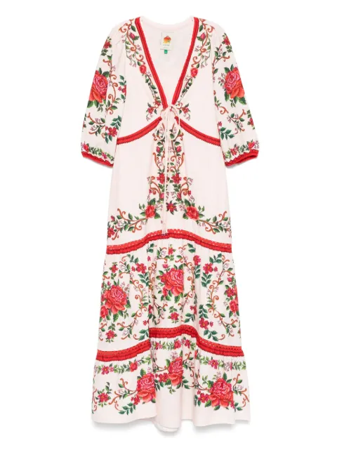 FARM Rio floral-jacquard maxi dress Pink 336321