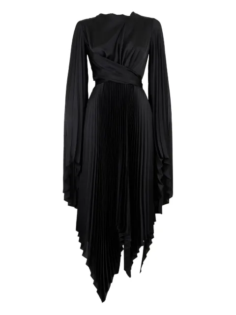 A.W.A.K.E. Mode pleated wrap dress Black PSS25D03AC01