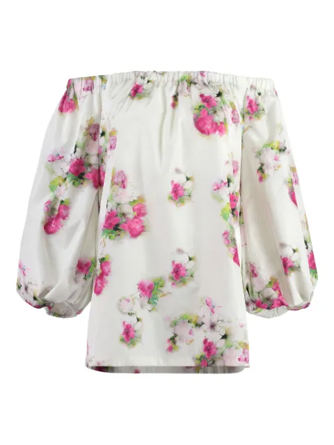 Max Mara floral-print balloon-sleeve blouse White 2416191014600
