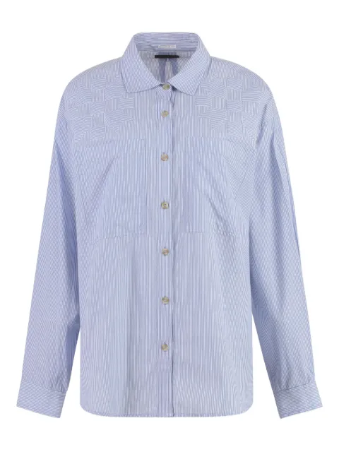 MOTHER striped-pattern cotton shirt Blue 24541377