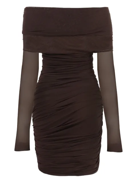 Philosophy Di Lorenzo Serafini draped long-sleeves party dress Brown 04452118