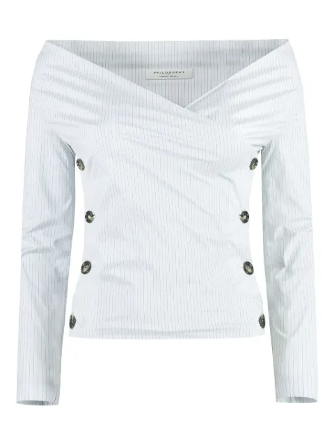 Philosophy Di Lorenzo Serafini pinstripe button-fastening blouse White 02022117