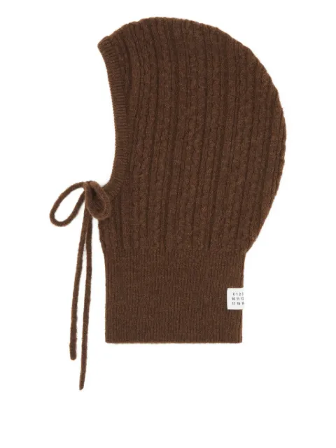 MM6 Maison Margiela cable-knit wool balaclava Brown SH2TB0006M13195