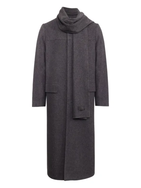 MM6 Maison Margiela scarf-detail longline coat Grey SH0AA0012M35473