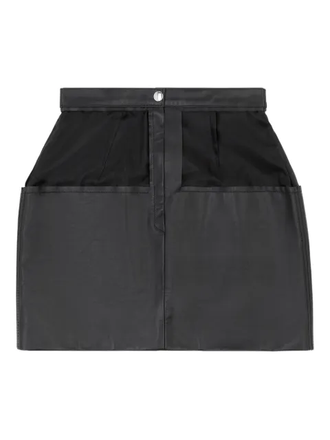 MM6 Maison Margiela leather panelled mini straight skirt Black S62MC0014M07002