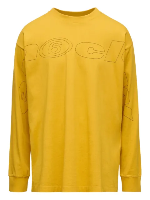 MM6 Maison Margiela graphic-print long-sleeve T-shirt Yellow SH0NH0017S24312