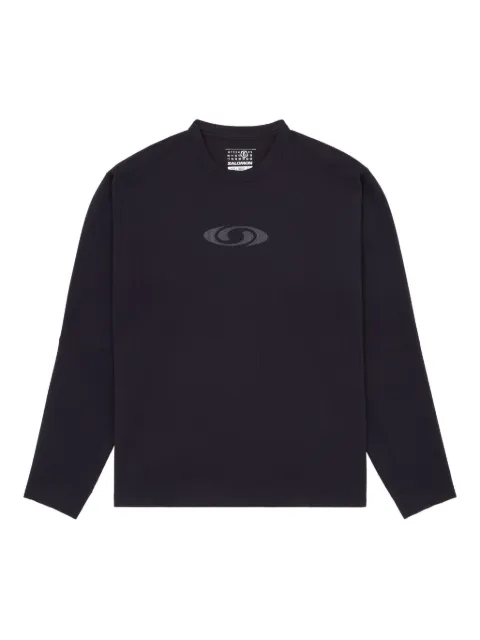 MM6 Maison Margiela X Salomon textured logo-embellished sweatshirt Black S52NH0036M20139