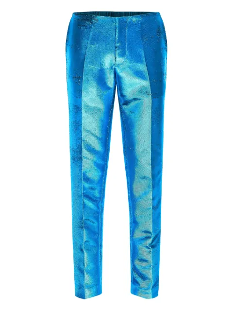 MM6 Maison Margiela metallic-finish tailored trousers Blue SH2KA0036M35610