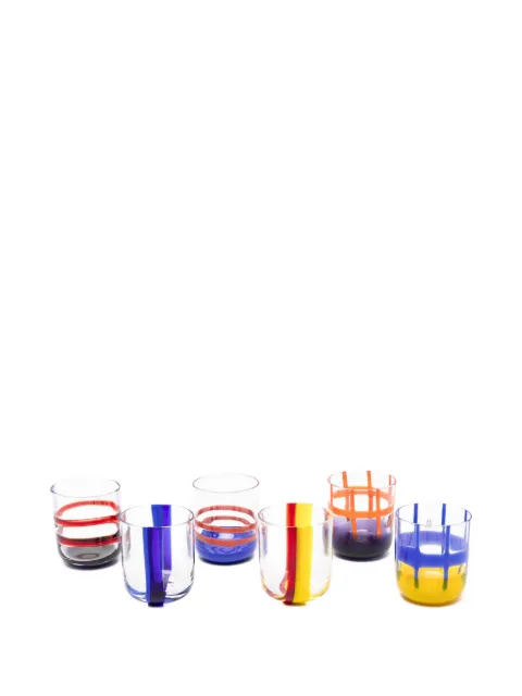 Ichendorf Milano striped glass tumblers (set of six) Blue 093131536366686971
