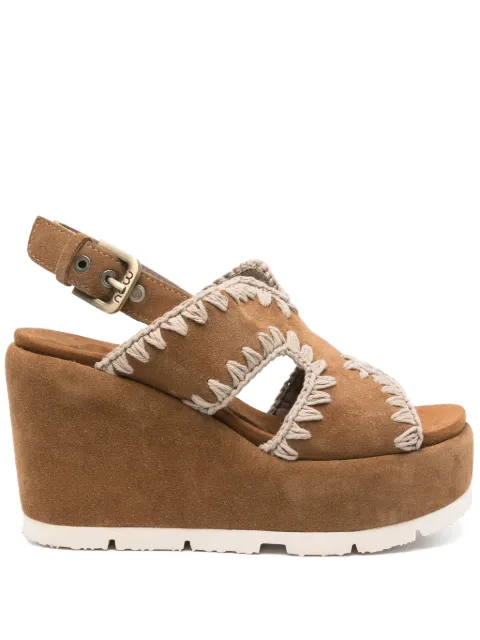 Mou 95mm whipstitch-detail sandals Brown SW711002A