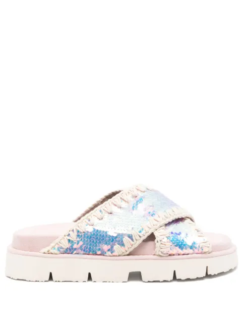 Mou sequin-embellished sandals Pink SW461010G