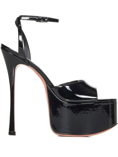 Amina Muaddi 155mm Aya platform heeled sandals Black AYASANDAL155