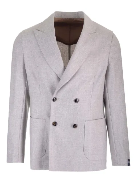Barba double-breasted tailored blazer Grey EASYJ243062