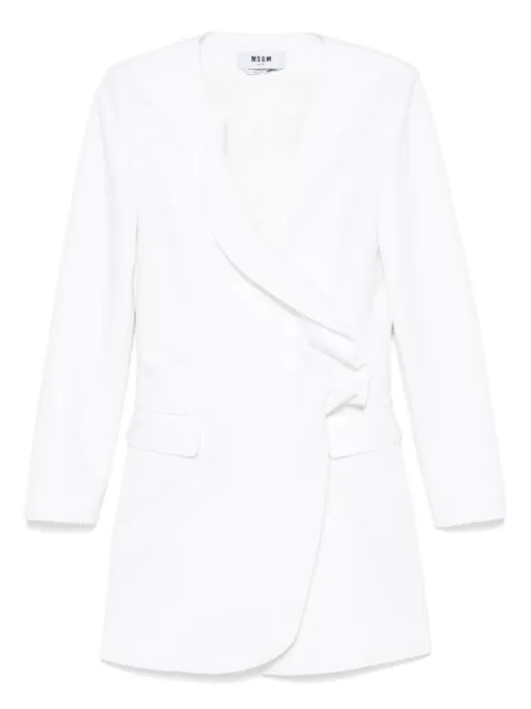 MSGM ruffled tuxedo mini dress White 3441MDA21237108