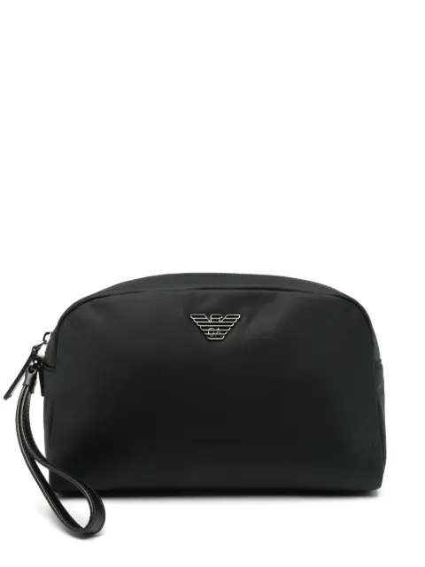 Emporio Armani logo-plaque wash bag Black EM001810AF13454