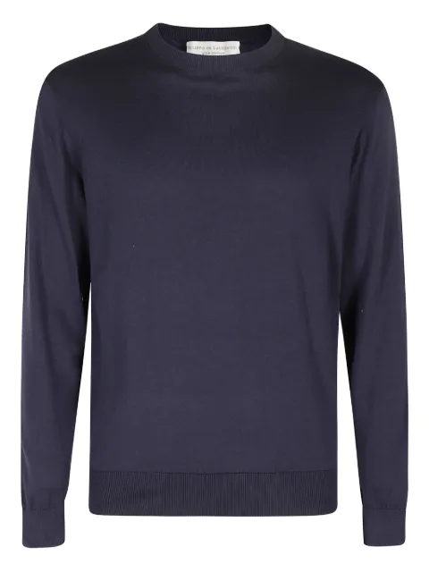 Filippo De Laurentiis crew-neck fine-knit sweater Blue GC1MLSU12R