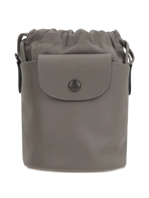 Longchamp Le Pliage Xtra XS drawstring leather cross body bag Grey 10317987P55
