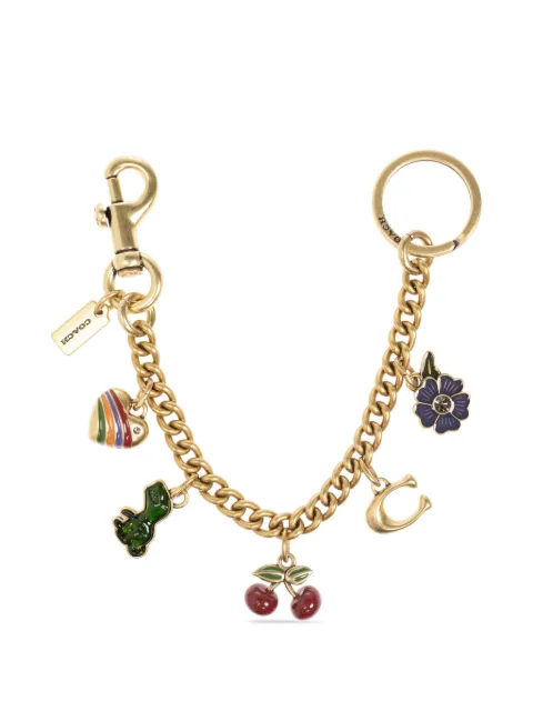 Coach charm-embellished keychain Gold CN119