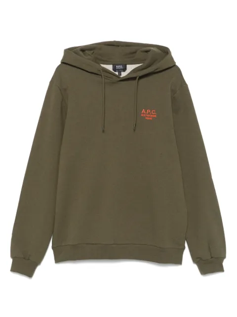 A.P.C. logo-print hoodie Green COHGRM27914