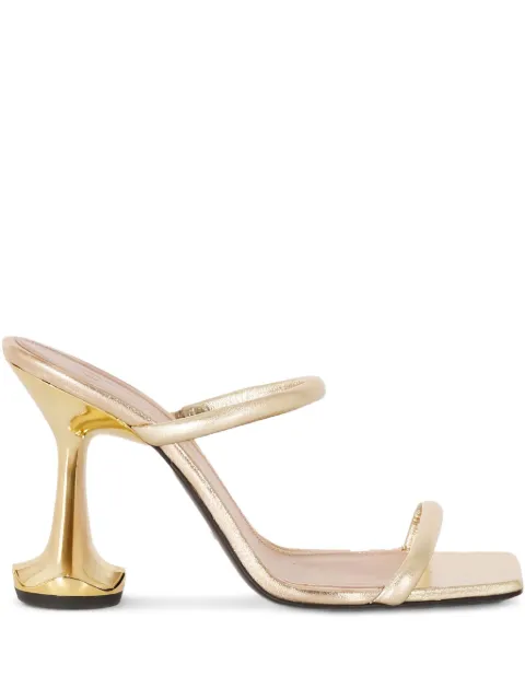 Ottange Lotus leather heeled sandals Gold LOTUS