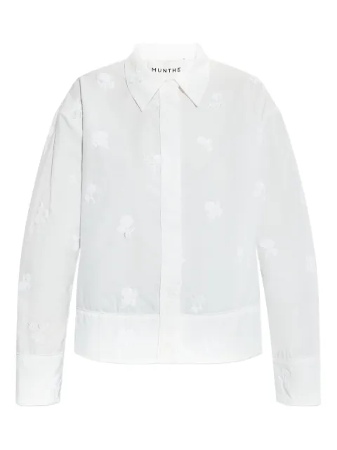 MUNTHE Kaseia embroidered button-up shirt White 252103225229