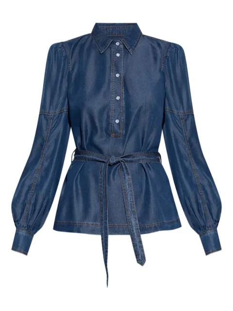 MUNTHE denim belted blouse Blue 252101525207