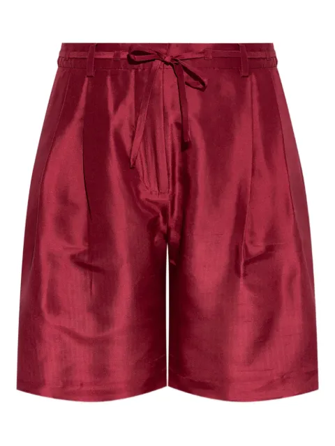 MUNTHE satin pleated shorts Red 252143025209
