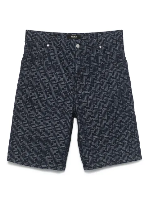 FENDI embroidered bermuda shorts Blue FLP369AUX4