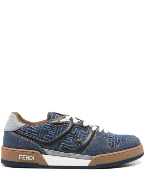 FENDI Match leather sneakers Blue 7E1495AU2N