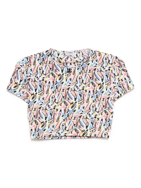 CHANEL Pre-Owned 1990-2000s cropped T-shirt White 194611