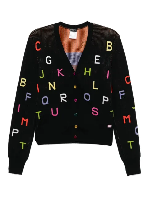 CHANEL Pre-Owned 2001 embroidered cardigan Black 194705