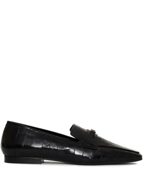ANINE BING Freya crocodile-embossed loafers Black A1411483