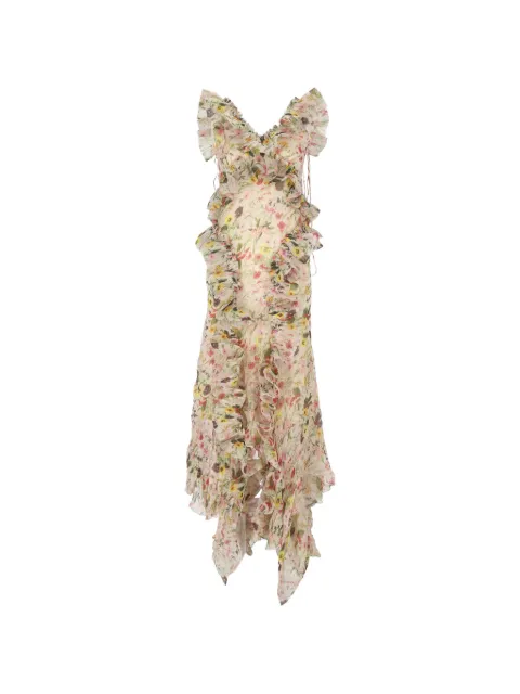 Marques'Almeida floral-print asymmetric dress Neutrals SS25DR0470CHFWH