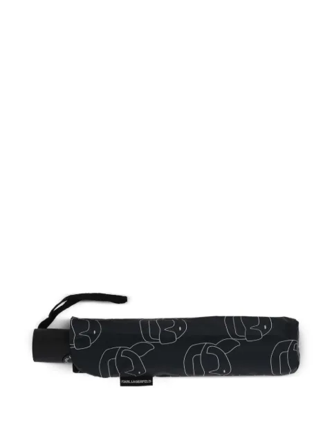 Karl Lagerfeld logo-print compact umbrella Black A1W500431RH