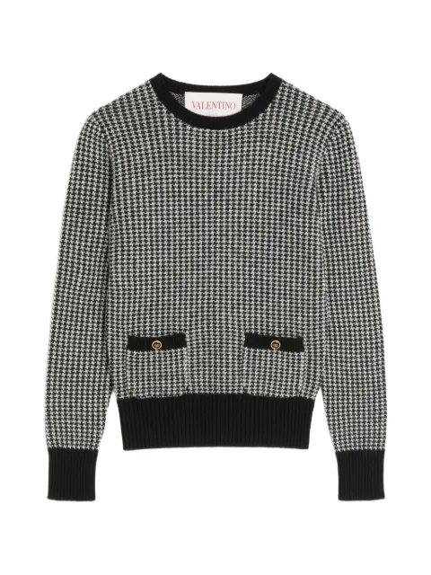 Valentino Garavani houndstooth-pattern sweater Black BKC63D947