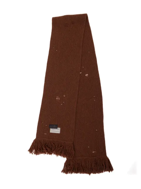 MM6 Maison Margiela logo-patch knitted scarf Brown S52TE0056M13138