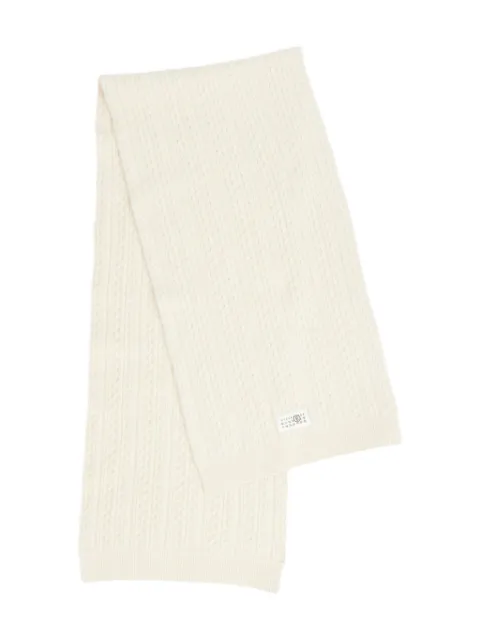 MM6 Maison Margiela ribbed-knit scarf Neutrals SH2TE0006M13195