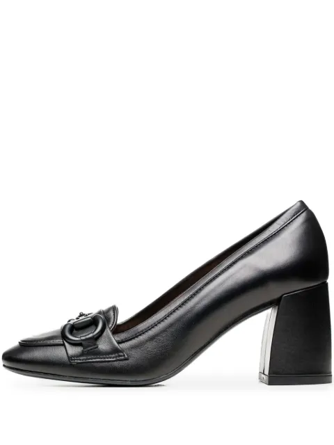Poche Paris 80mm leather heeled pumps Black FWSYLVIE800250