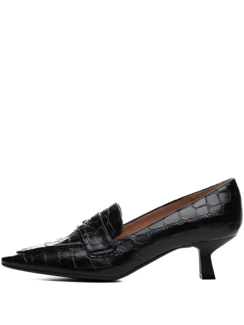 Poche Paris croc-embossed pumps Black FWROSALIE500250