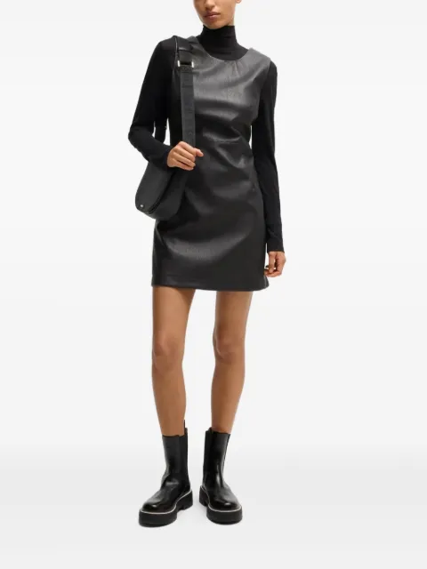 BOSS faux-leather mini dress Black 50528482