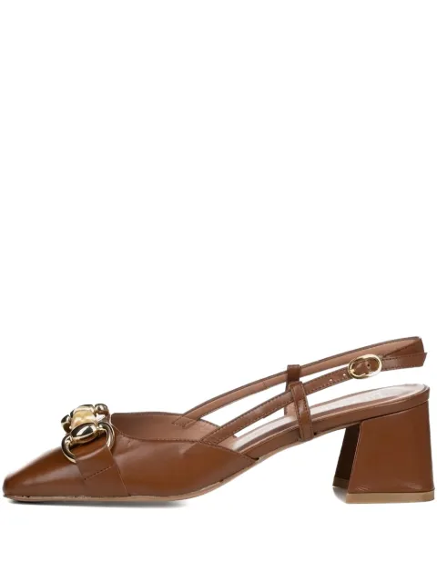 Poche Paris leather pumps Neutrals FWVIOLETTE500301