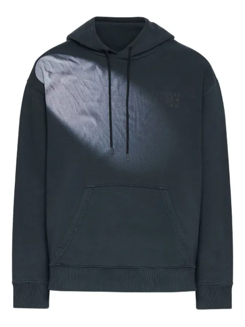 MM6 Maison Margiela faded logo-embroidered hoodie Black SH2GU0024M25024