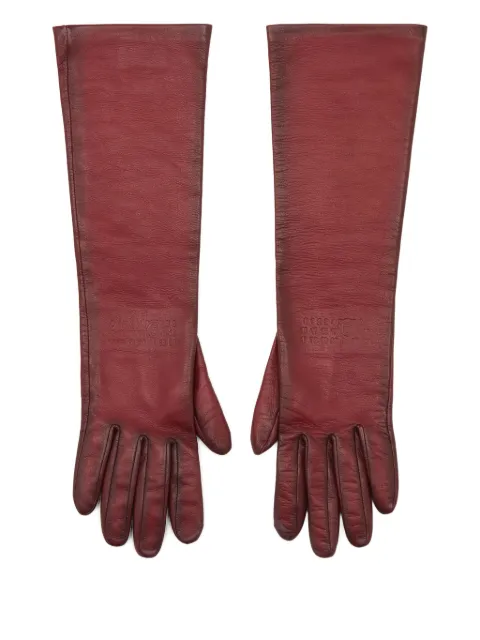 MM6 Maison Margiela mid-length leather gloves Red S62TS0080M07014
