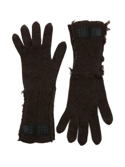 MM6 Maison Margiela ribbed-knit gloves Brown S62TS0078M13198