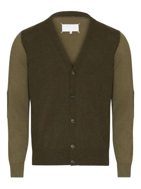 Maison Margiela elbow-patch wool cardigan Green S67HP0034M13177