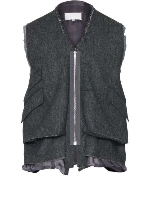 Maison Margiela frayed pocket waistcoat Grey S67FB0040M35569